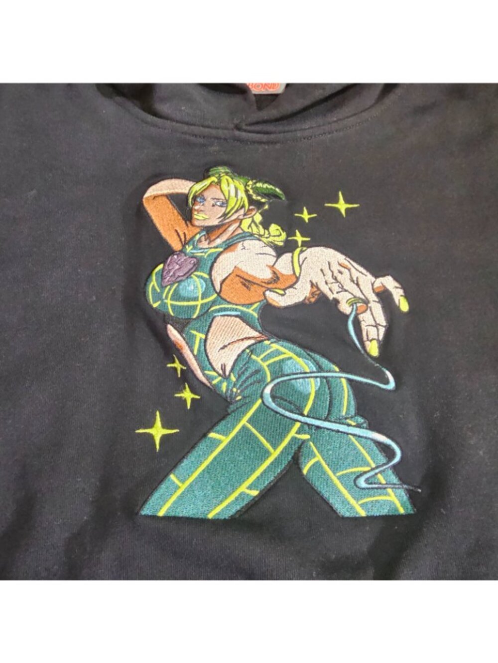 Broken Bond Hoodie L Black JoJos Bizarre Adventure Jolyne Cujoh Graphic Pullover - Picture 5 of 11